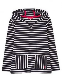 Joules Girls Astbury Stripe Hoodie - Navy/White, Size Age: 11-12 Years, Women