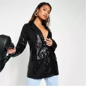 I Saw It First Sequin Oversized Blazer - Black