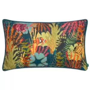 Abyss Coral Bay Rectangular Cushion Multicolour, Multicolour / 30 x 50cm / Polyester Filled