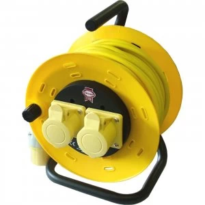 Faithfull 2 Socket Cable Extension Reel 110v 50m