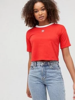 adidas Originals Crop Top - Red, Size 16, Women