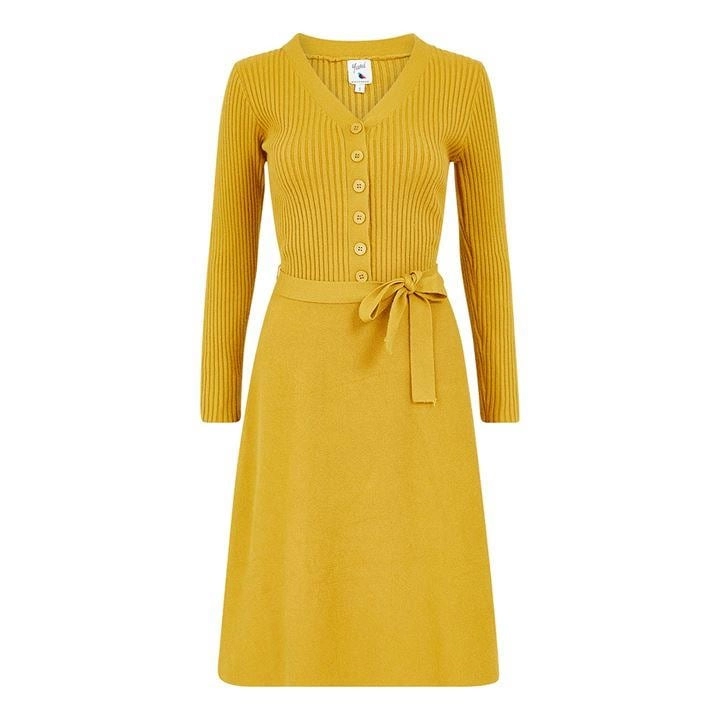 Yumi Mustard 'Amna' Knitted Dress - S