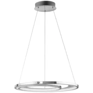 Merano - Charleston Integrated LED Pendant Ceiling Light Chrome Aluminium White Metal LED 47.5W 2280Lm 3000K