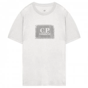 CP COMPANY 30/1 Block Logo T Shirt - Wht/Blk 103