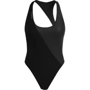 Calvin Klein Scoop Back One Piece-Rp - Black