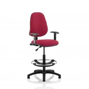 Eclipse I Lever Task Operator Chair Wine With Height Adjustable Arms