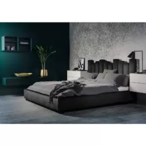 Envisage Trade - Glexton Upholstered Beds - Plush Velvet, Super King Size Frame, Black - Black