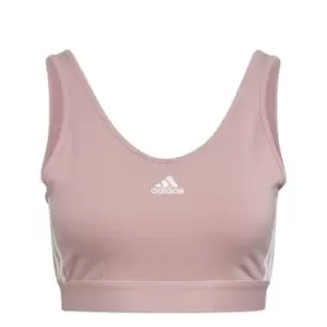 adidas Essentials 3-Stripes Crop Top With Removable Pads - Pink