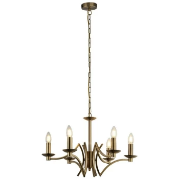 Searchlight Lighting - Searchlight Ascot 6 Light Pendant Antique Brass