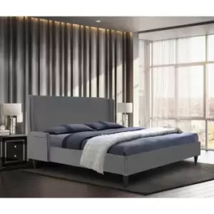 Shanaya Upholstered Beds - Plush Velvet, Small Double Size Frame, Grey - Grey