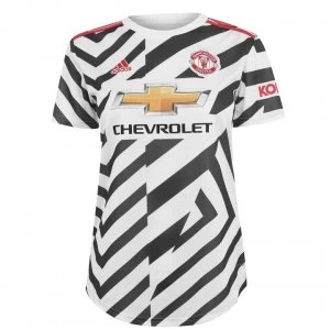 adidas Manchester United Third Shirt 2020 2021 Ladies - White/Black