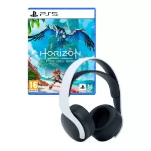 Pulse White Headset and Horizon Forbidden West