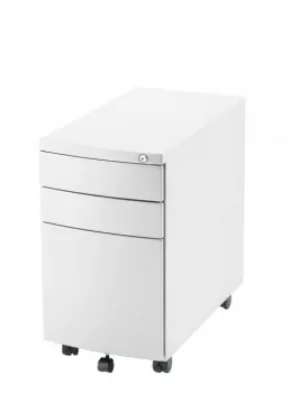 Slim Mobile Pedestal White