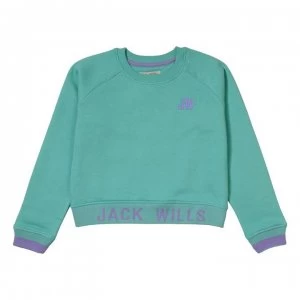 Jack Wills Logo Hem Crew Neck Sweatshirt - Opal