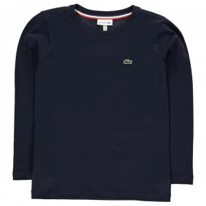 Lacoste Junior Boys Basic Long Sleeve T Shirt - Navy