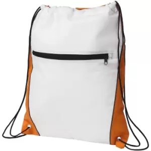 Bullet Contrast Non Woven Drawstring Backpack (One Size) (White/Orange)