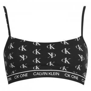 Calvin Klein ONE Cotton Unlined Bralet - Black CK Print