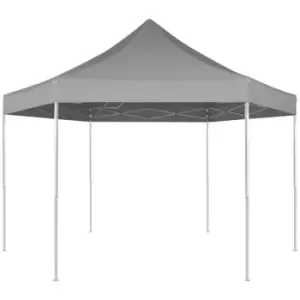 Hexagonal Pop-Up Foldable Marquee Grey 3.6x3.1 m Vidaxl Grey