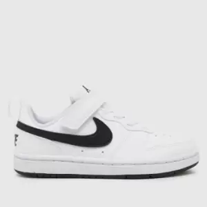 Nike white & Black court borough low recraft Junior Trainers