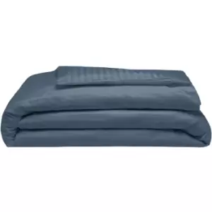 Belledorm 540 Thread Count Satin Stripe Duvet Cover Set (Superking) (Navy) - Navy