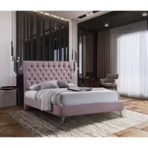 Casana Bed Super King Plush Velvet Pink