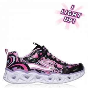 Skechers Heart Light Child Girls Trainers - Black/Pink