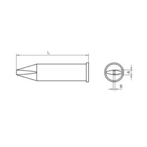 Weller T0054480499 XHT C WXP 200 / WP 200 Soldering Tip 3.2 x 1.2 ...