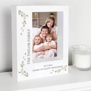 Personalised Fresh Botanical Portrait Box Photo Frame White