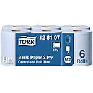 Tork Wiping Paper M2 2 Ply Centrefeed Blue 6 Rolls of 429 Sheets