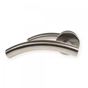 LocksOnline Arched Stainless Steel Lever Door Handle on Rose