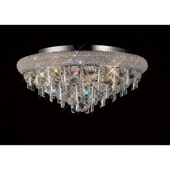 Ceiling lamp Alexetra 7 Bulbs polished chrome / crystal