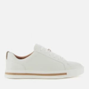 Clarks Womens Un Maui Lace Leather Cupsole Trainers - White - UK 6