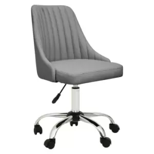 Premier Housewares Brent Leather Effect Home Office Chair, Grey