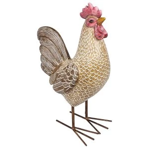 Country Brown Rooster Standing Large Ornament