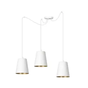 Link White/Gold Cluster Pendant Ceiling Light 3x E27