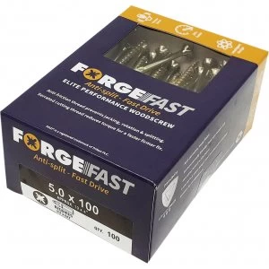 Forgefix Forgefast Pozi Wood Screw 5mm 100mm Pack of 100