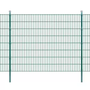 Vidaxl 2D Garden Fence Panels & Posts 2008X1630 Mm 6 M Green