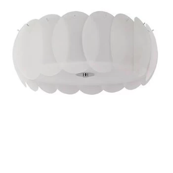 Ovalino 8 Light Large Ceiling Flush Light White, E27