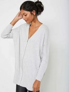 Mint Velvet Zip Front Tunic - Silver