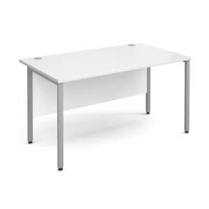 Maestro 25 SL Straight Desk 1400mm x 800mm - Silver H Frame White top