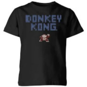 Nintendo Donkey Kong Retro Logo Kid's T-Shirt - Black - 9-10 Years