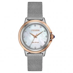 Citizen Eco-Drive Ceci Diamond Ladies Mesh Bracelet Watch