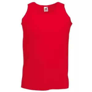 Fruit Of The Loom Mens Athletic Sleeveless Vest / Tank Top (L) (Red)