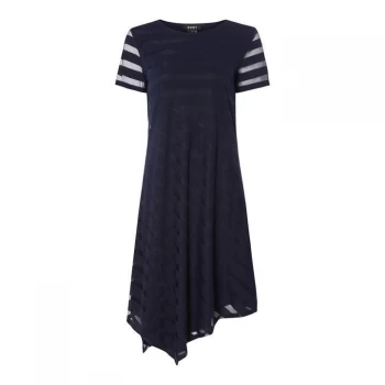 DKNY Short Sleeve Asymmetrical Dress - Indigo