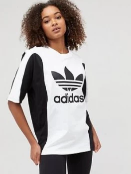 adidas Originals Boyfriend T-Shirt - Black/White, Size 8, Women