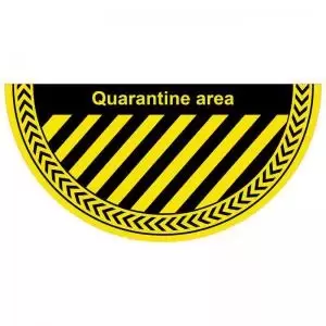 Quarantine Area Floor Graphic adheres to most smooth clean flat