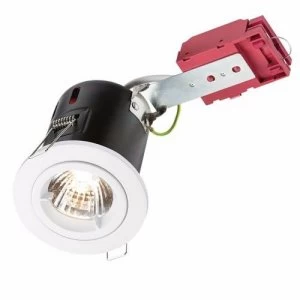 KnightsBridge GU10 50W 230V LED Compatible IC Fire Rated Fixed Downlight - White