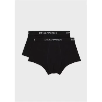 Emporio Armani 2 Pack Cotton Trunks Black Size L Men