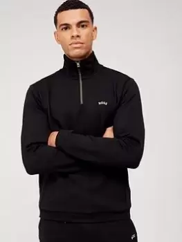 BOSS Quarter Zip Sweatshirt - Black, Size XL, Men