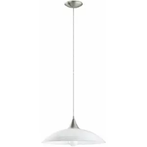 Pendant Light Colour Satin Nickel Shade White Painted Satin Glass Bulb E27 1x60W